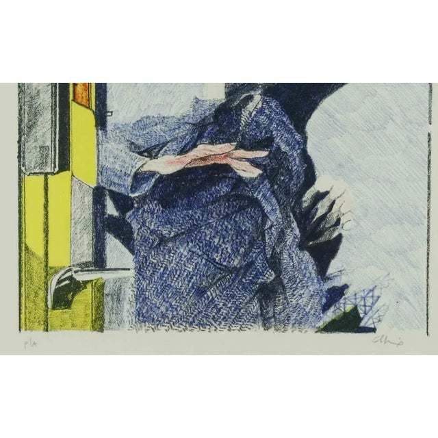 Modern Ennio Calabria, Figures, 1970s, Lithograph For Sale - Image 3 of 4