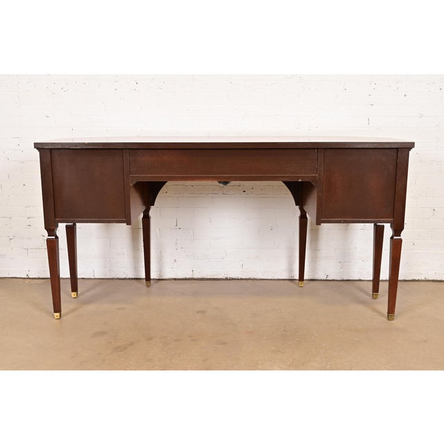 Baker Furniture Stately Homes Sheraton Bow Front Inlaid Mahogany Sideboard For Sale - Image 14 of 15