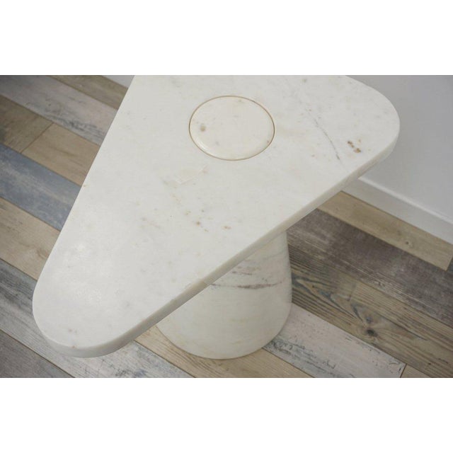 White Italian Marble Side Table For Sale - Image 8 of 18