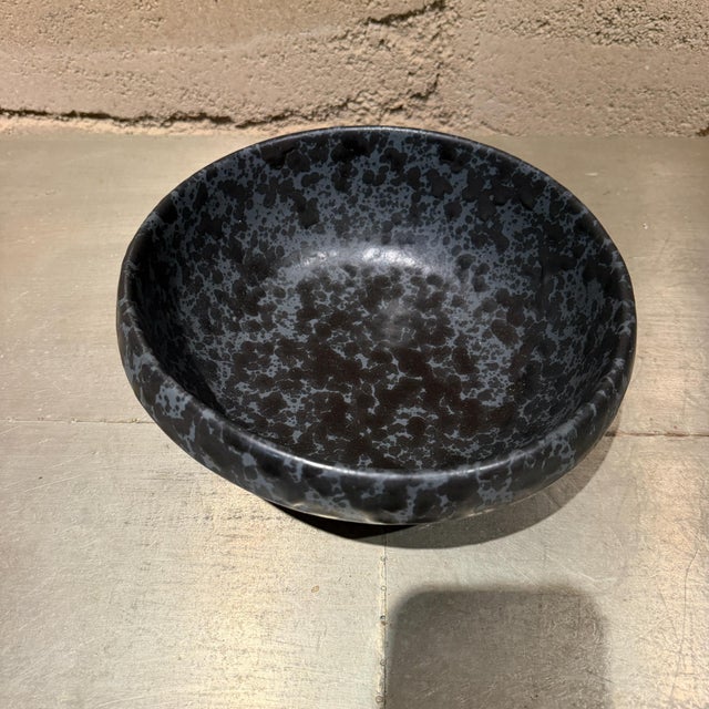 Vintage Ceramic Stoneware Bowl David Gil Bennington Potters Black Agate For Sale In San Diego - Image 6 of 8