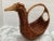 Chocolate Midcentury Asian Wood Wicker Duck Basket For Sale - Image 8 of 9