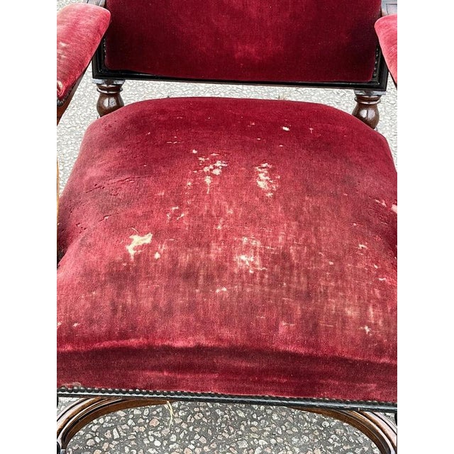 Victorian Walnut Country House Armchair For Sale - Image 4 of 11