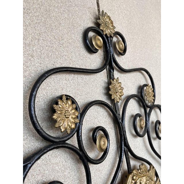 Large Bed in Black and Golden Iron and Bronze, 1890 For Sale - Image 6 of 15