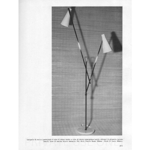 Brass Italian Modern Architectural Floor Lamp by Franco Buzzi for O-Luce For Sale - Image 8 of 8