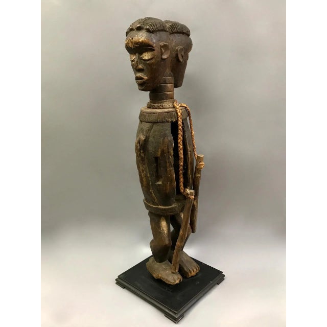 Wood Double Head Figure Dan Slit Gong Instrument For Sale - Image 7 of 9