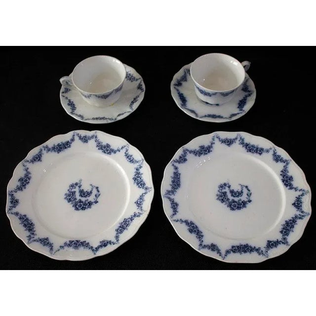 English John Maddock & Sons Heumann Flow Blue China - 6 Pieces For Sale - Image 3 of 7