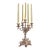 Ornate Gold Cast Iron Candelabra – 12.8" Five-Arm Candle Holder For Sale