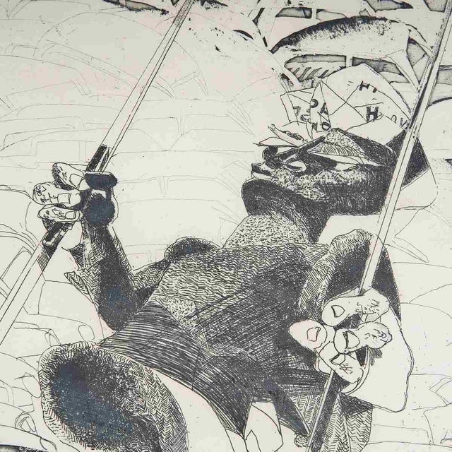 Ennio from Calabria, Composition with Figure, Lithograph For Sale - Image 4 of 6