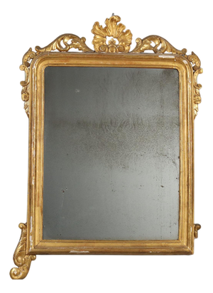 Mirror with Carved and Gilded Wooden Frame