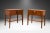 Mid-century Modern rosewood and pecan nightstands by Kent Coffey, from their sought after Perspecta collection. Minimalist...