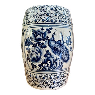 Vintage Chinoiserie Garden Stool For Sale