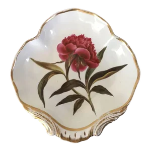 Antique 18th Century English George III Derby Porcelain Shell Shape Dish Painted by William Quaker Pegg