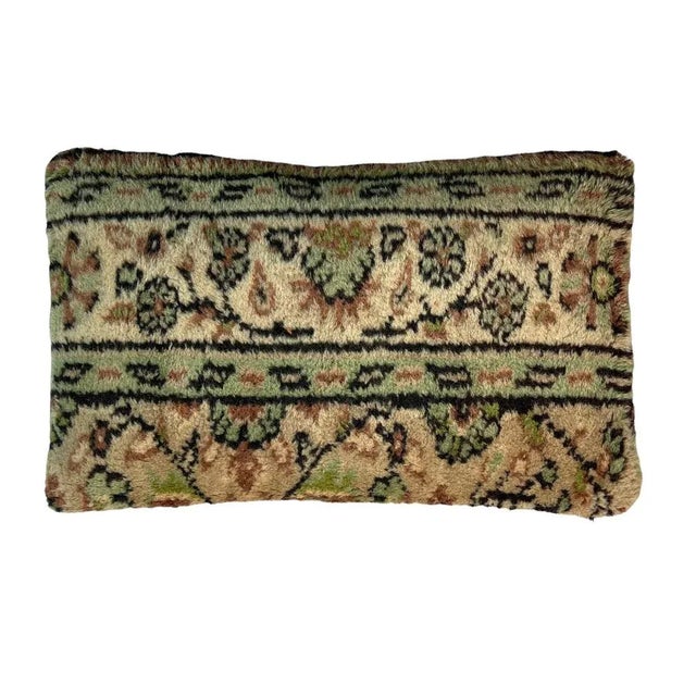 Large Vintage Turkish Handmade Rug Cushion Cover For Sale - Image 9 of 11