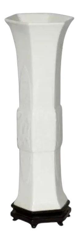 Chinese Qing Dehua Porcelain Ku Shaped Vase in Blanc de Chine