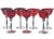 Metal Vintage Red Glass & Silver Stemmed Goblets - Set of 7 For Sale - Image 7 of 7