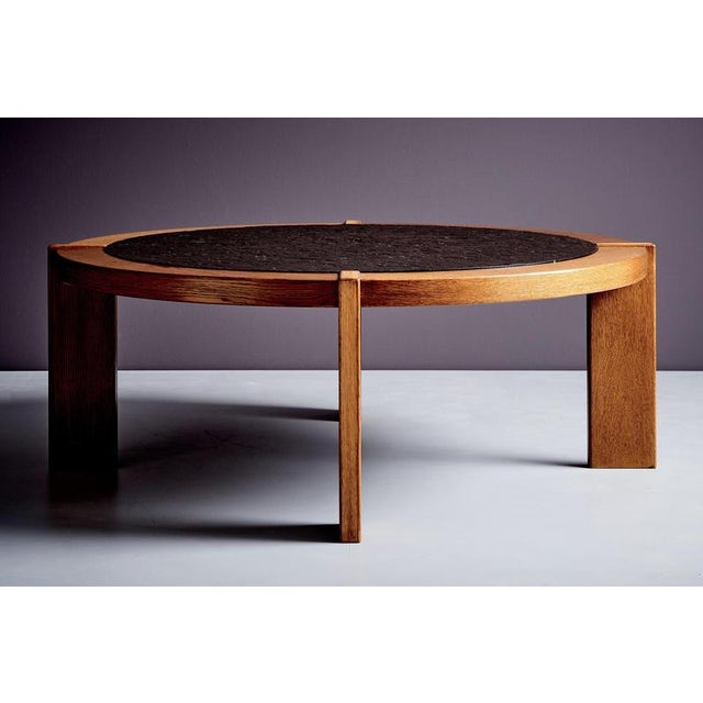 1970s French Oak Frame Coffee Table with Slate Inset, 1970s For Sale - Image 5 of 10