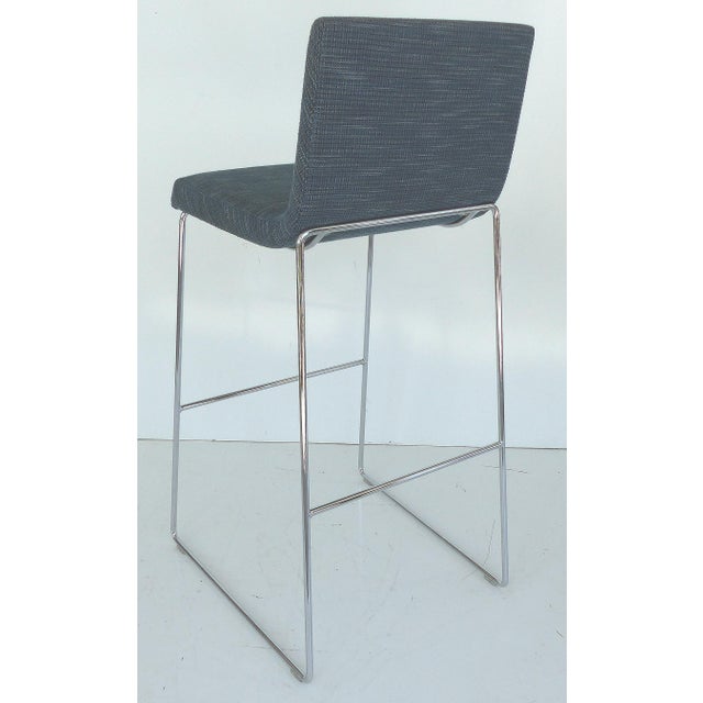 Contemporary Stainless Steel Upholstered Bar Stool Per Item Chairish