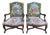 Set of Regency Armchairs Upholstered with Small Dots For Sale