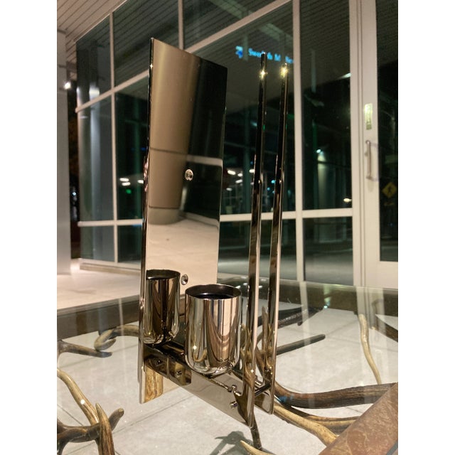 Polished Nickel “Apollo” Wall Sconce With Opaque Shade From Holly Hunt Chicago For Sale - Image 10 of 13