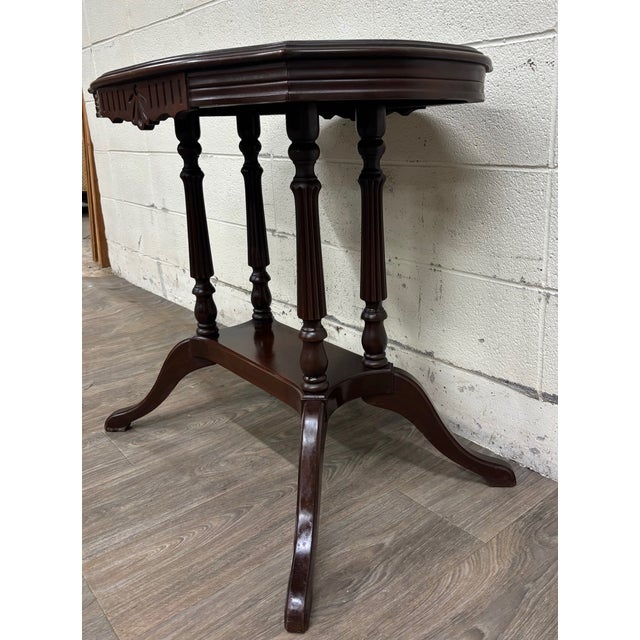 Antique Victorian Eastlake Flame Mahogany Parlor Table For Sale - Image 4 of 8