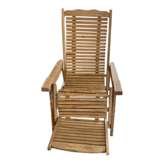 Vintage Wooden Steamship Swinging Lounger For Sale