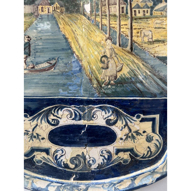 Blue Monochrome Delftware Plaque, 18th Century For Sale - Image 14 of 17