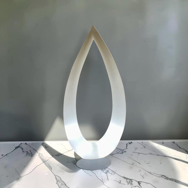 White Vintage Monumental Tusk Style Floor Lamp For Sale - Image 8 of 11