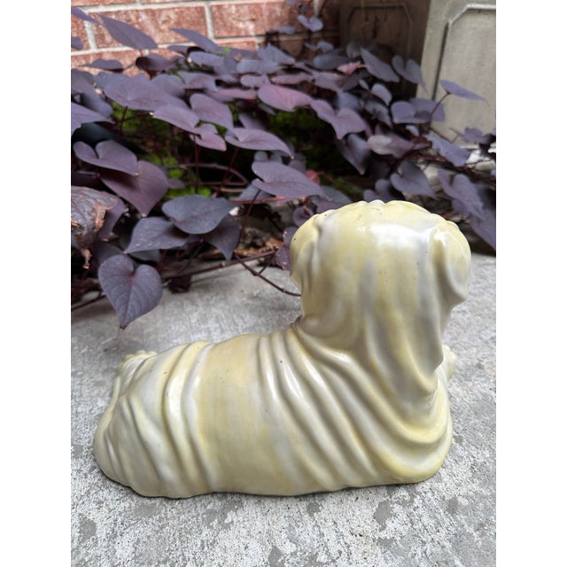 Vintage Chinese Chinoiserie Porcelain Shar Pei Dog Figure For Sale - Image 4 of 6