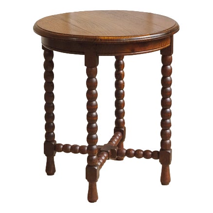 Round Oak Side Table, 1900 For Sale