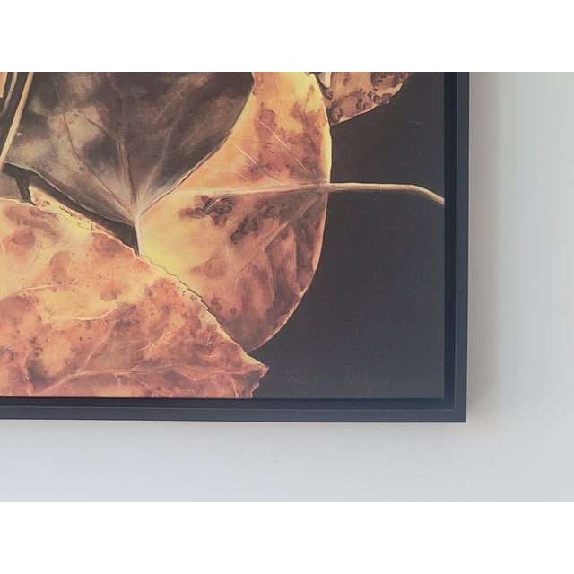 Large Rebecca Hodges Canvas Print of Autumn Leaves in Black Floating Frame For Sale - Image 11 of 11