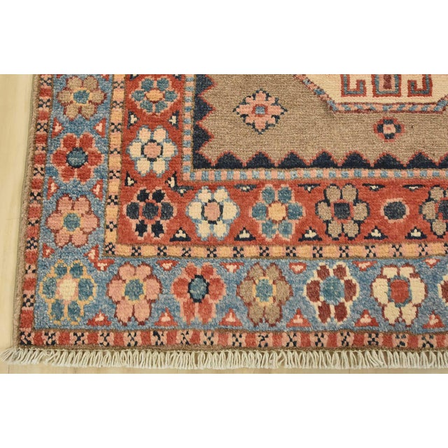 Kazak Runner 2’8” X 9’5” Brown Wool Tribal Hand-Knotted Oriental Rug For Sale - Image 10 of 13