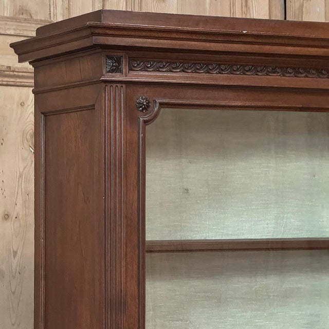 19th Century French Louis XVI Style Walnut Bookcase For Sale In Dallas - Image 6 of 18