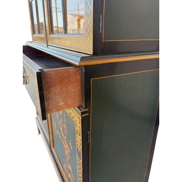 Chinoiserie China Cabinet/Hutch For Sale - Image 4 of 7