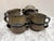 Vintage set of eight rustic elegant stoneware pottery bowls with side handles. Perfect for soups, chili, ice cream or...