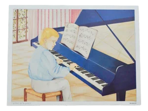 School Poster Depicting Child, Piano & Faust