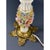 Vintage Italian Brass and Porcelain Table Lamp with Hand-Painted Flowers from Capodimonte For Sale - Image 3 of 11