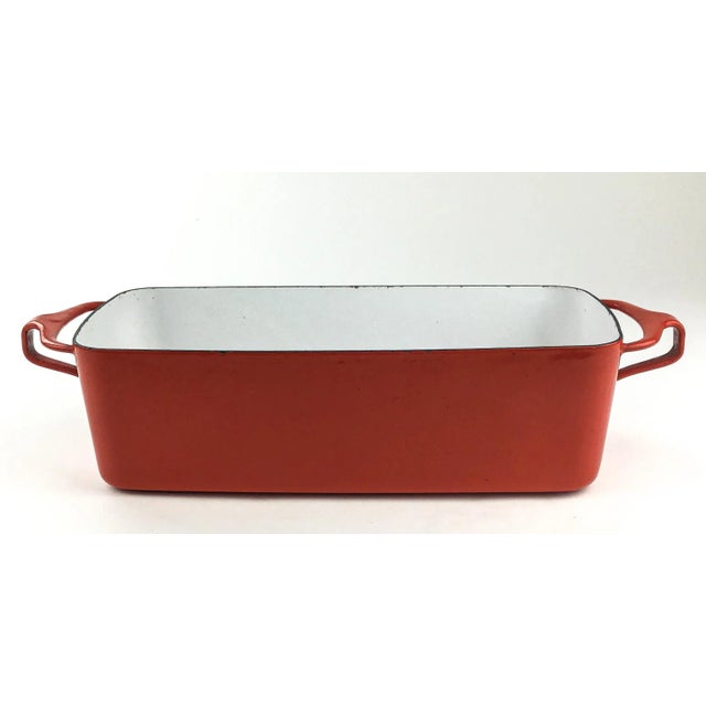 Campaign Vintage Dansk Red Enamel Loaf Pan France For Sale - Image 3 of 12