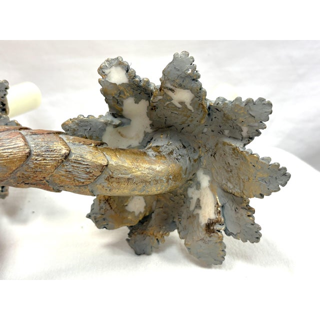 Vintage Coastal Double Crossed Palm Tree Table Lamps- A Pair For Sale - Image 18 of 18