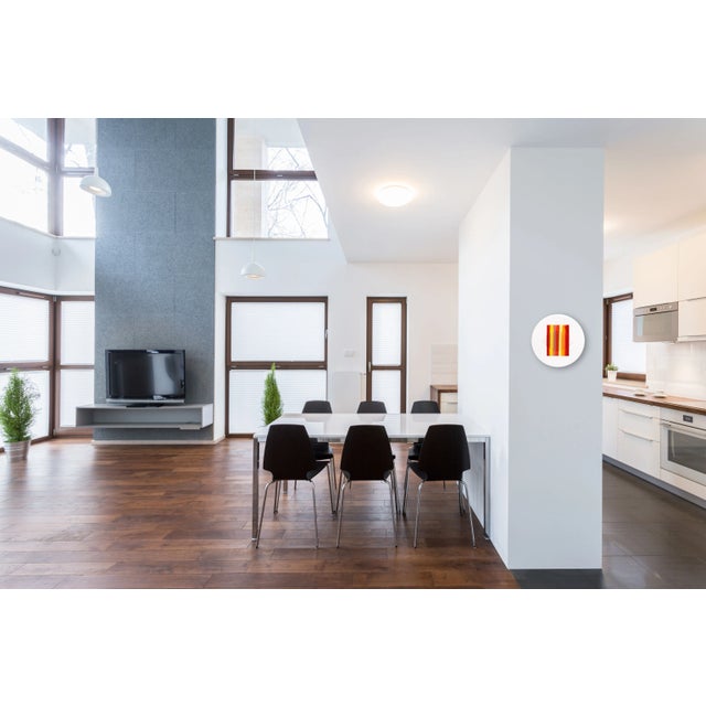 Textile Some Lightning Converts Into Chariots - Round Vibrant Abstract Original Artwork by Raul De La Torre For Sale - Image 7 of 9