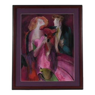 Framed Signed Seriolithograph of Linda Le Kinff's "Robe Du Soir" For Sale