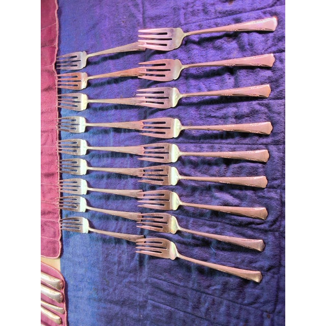 Gorham Gorham 1938 Sterling Silver Flatware, Greenbrier Pattern, 102 Pieces Including 18 Full Place Settings and Serving Pieces For Sale - Image 4 of 18