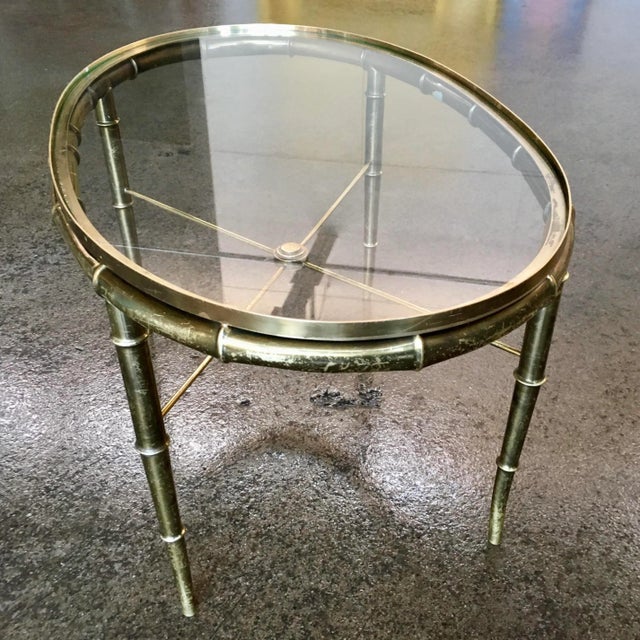 Mastercraft Mastercraft Faux Bamboo Petite Coffee Table For Sale - Image 4 of 13