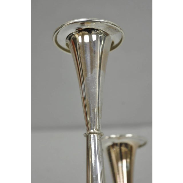 Silver Vintage Wilhelm Wagenfeld for WMF Silver Plated Modern Candelabra Candle Holder For Sale - Image 8 of 15