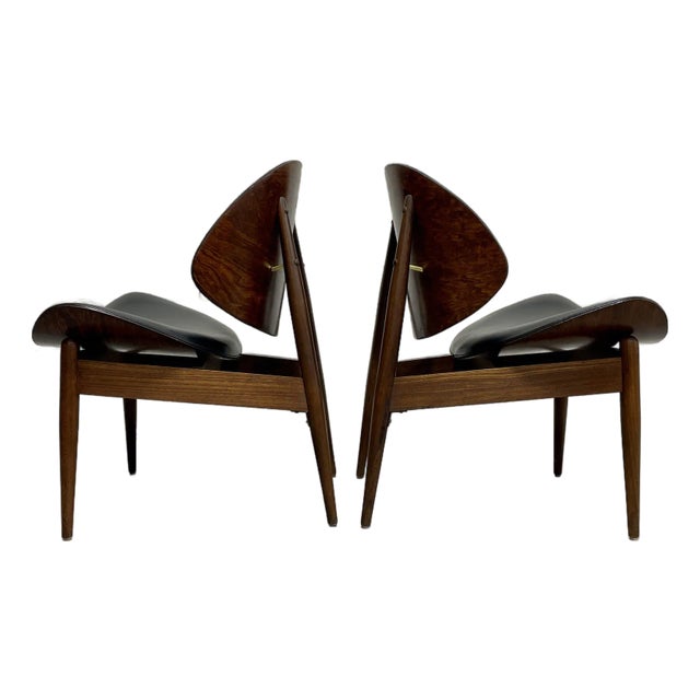 Pair of Mid Century Modern Clam Shell Chairs by Kodawood, C. 1960's For Sale