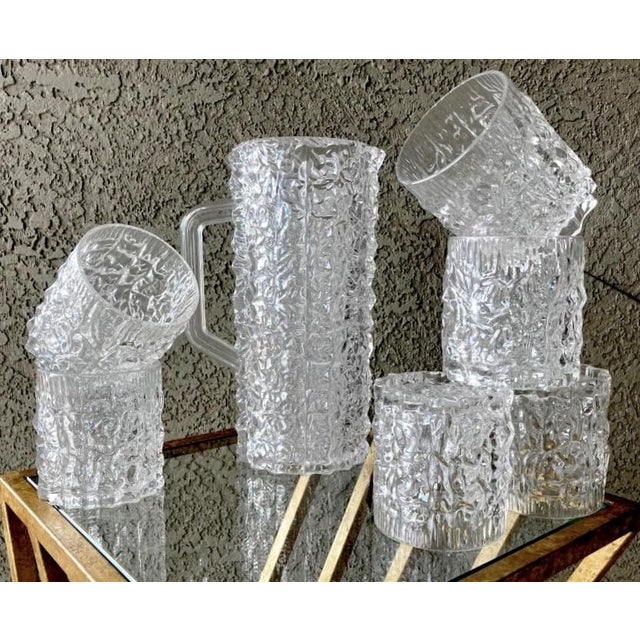 Circa 1980 “Snow Crystal” 7-Piece Acrylic Tumbler & Pitcher Beverage Set For Sale - Image 11 of 14