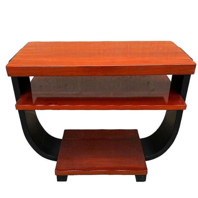 Art Deco 1930s Two-Tone Geometric Art Deco Side Table Attributed to Gilbert Rohde for Brown Saltman, Pair For Sale - Image 3 of 8