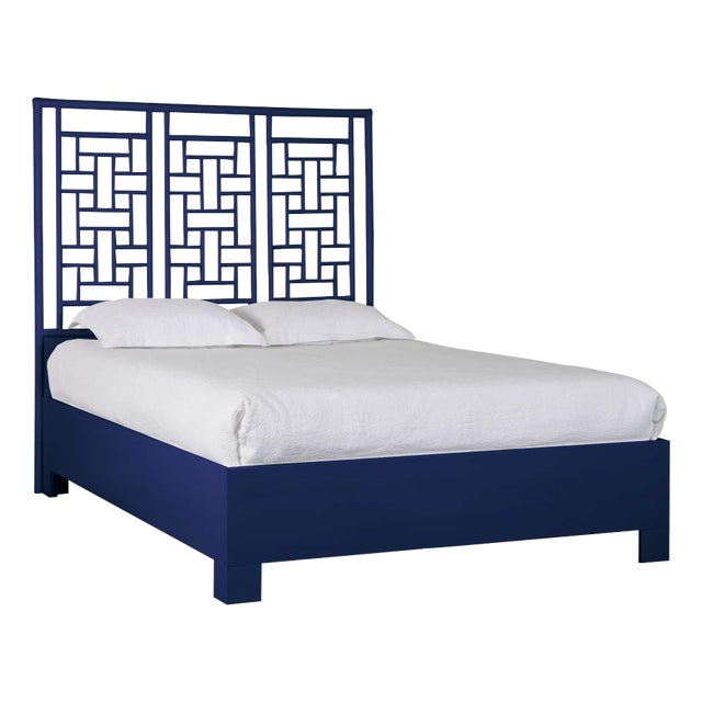Ohana Platform Bed Queen, Navy Blue For Sale