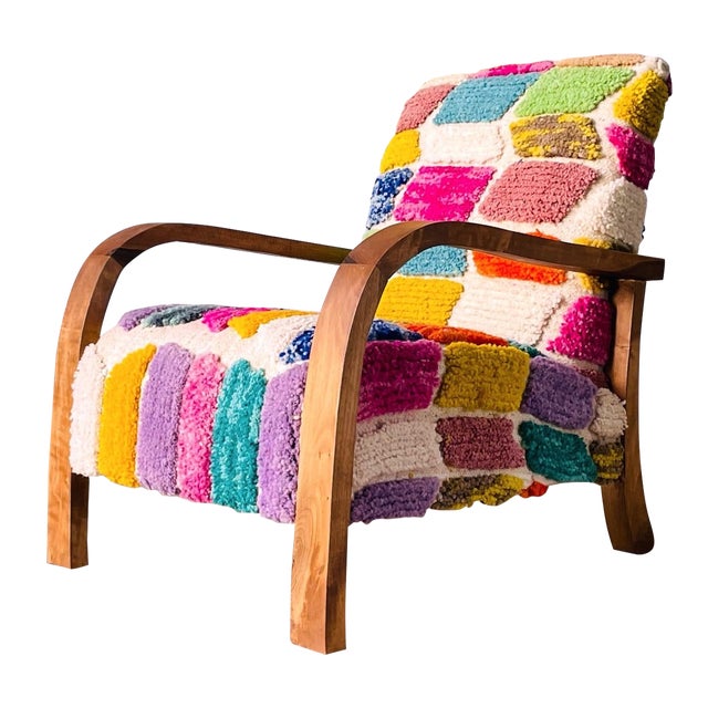 Handmade Walnut Wood Chair | Chairish