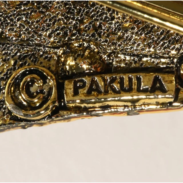 Vintage Pakula Christmas Tree Pin Red Green Amber Rhinestones For Sale - Image 4 of 4