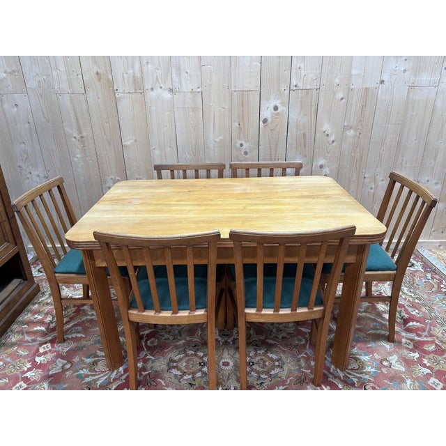 Brown Table with Extensions in Elm, 1950s-1960s For Sale - Image 8 of 10